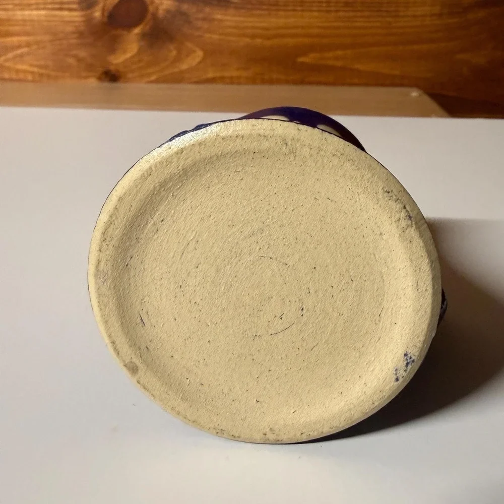Vintage West German Stoneware Creamer | Cobalt Blue White Dot | Neiman Marcus
